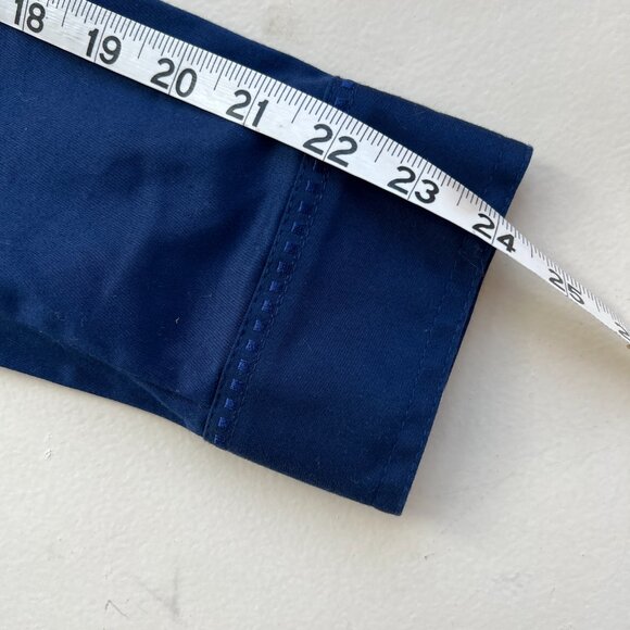 White House Black Market Feminine Ruffled Navy Military Jacket Romantic Sz 6 - Picture 10 of 16